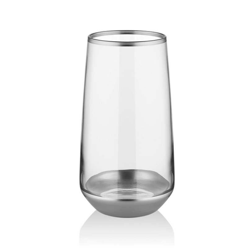 Aftonshire 380ml Drinking Glass Set, Silver