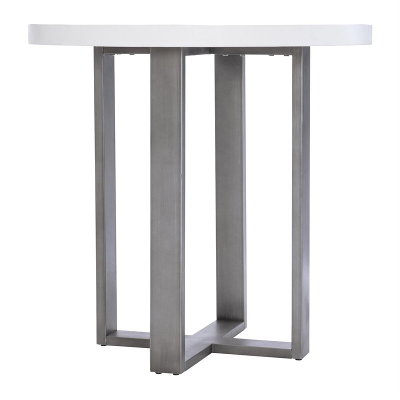 Flint Gray and Bone Concrete Round Counter Table