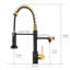 Robinet purificateur d'eau pour évier de cuisine - Robinet rétractable noir et nickel moderne au design contemporain avec finition
