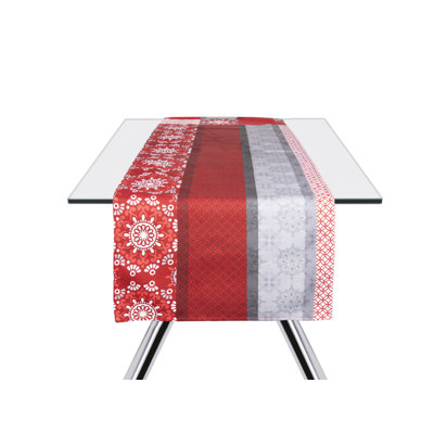 Mandala Red Rectangle No Pattern And Not Solid Colour Table Runner