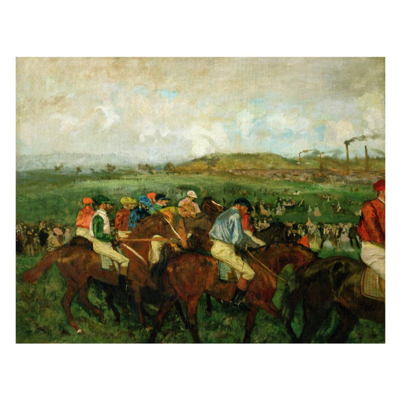 Course de messieurs. Avant le départ par Edgar Degas - Estampe numérique, H 22 po x l 28 po