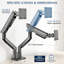 Support pour écran double VIVO PRO à bras pneumatique, écrans 24 à 38 po, 59,4 lb-130873417