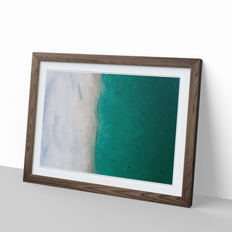 Sandy Beach - Picture Frame Graphic Art Print, Walnut, 35cm H x 50cm W x 2cm D