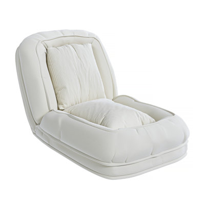 Upholstered  Human Dog Bed For Adults And Pets, Foldable Lazy Sofa Bed With 5 Adjustable Position, Includes 2 Soft Pillows For Bedroom, Living Room, Reading Corner(Off White)