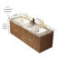 Meuble-lavabo double 60 po avec comptoir en pierre frittée et lavabo en céramique