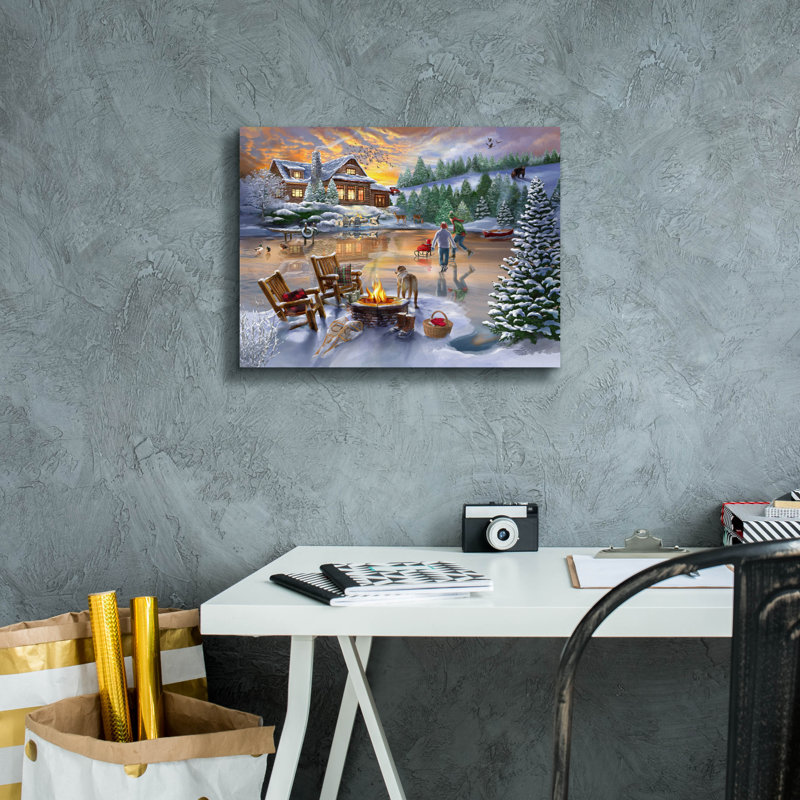 «Evening Skate» par Bigelow, illustrations sur toile, H 12 po x l 16 po x P 0,75 po