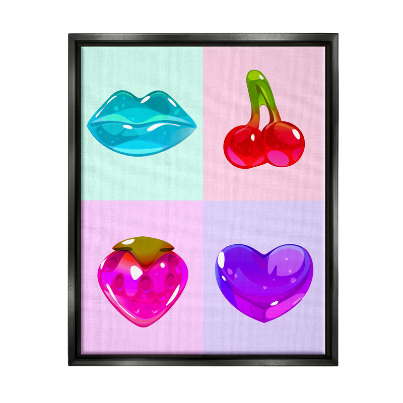 «Varied Gummy Candies», impression encadrée sur bois, Cadre flottant noir de jais, H 21 po x l 17 po x P 1,7 po