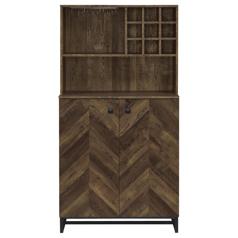 Harlie Rustic Oak 2-doors Wine Cabinet