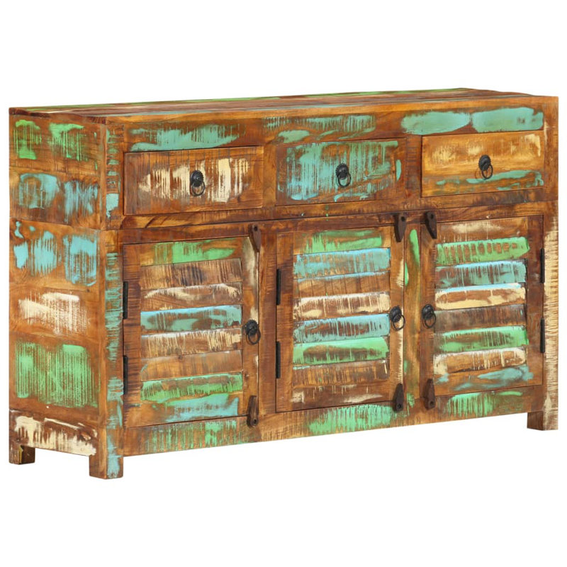 Clarnece Sideboard 43.3" x 11.8" x 25.6" Solid Wood Reclaimed/Mango, Reclaimed Wood