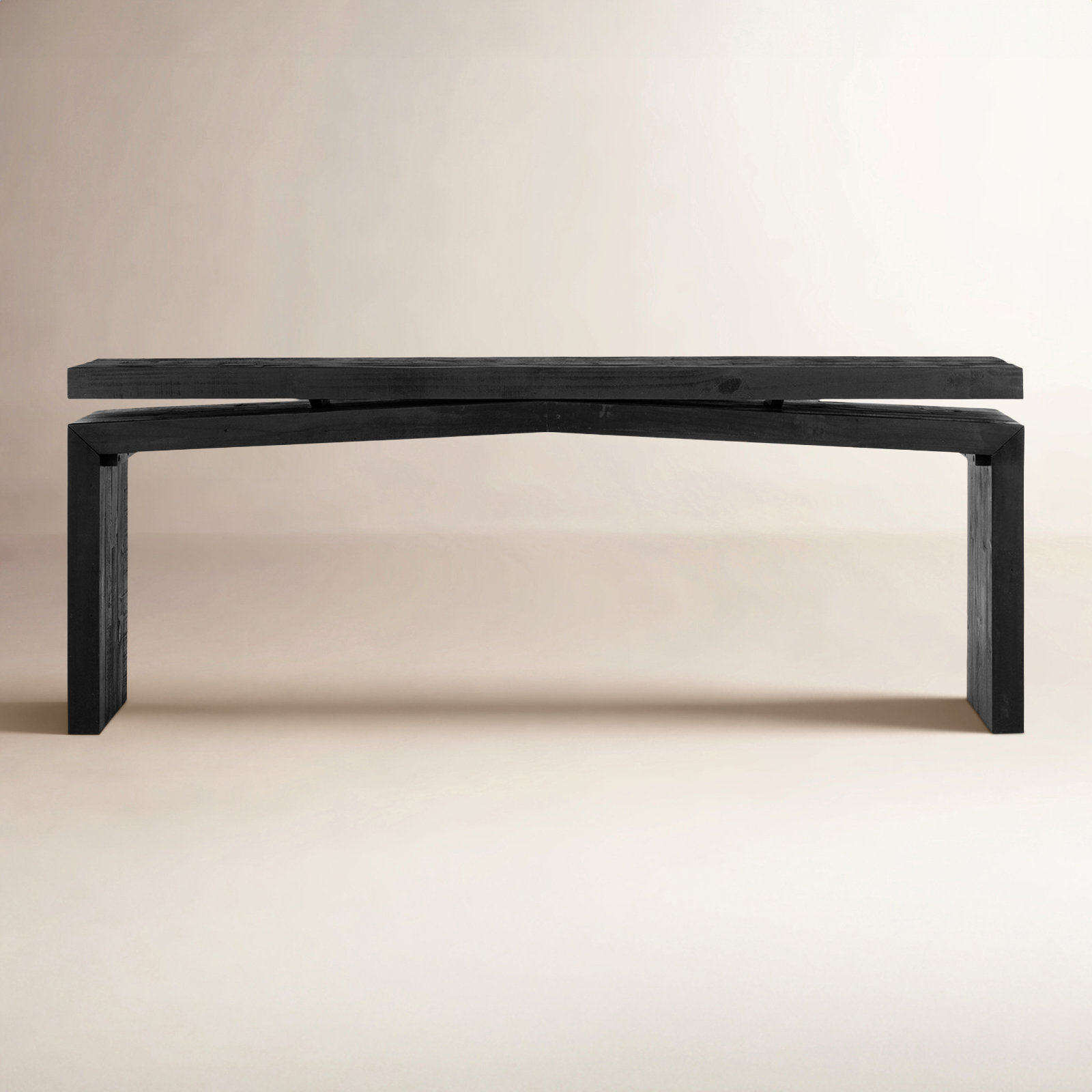 Henn Solid Wood Console Table, Aged Black Pine, 30.75" H x 60" W x 15" D