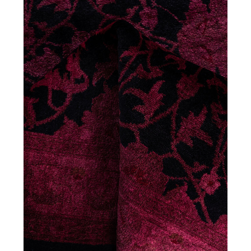 Overdyed Hand-Knotted Wool Modern-Contemporary Purple Area Rug 2' 8" x 4' 4"