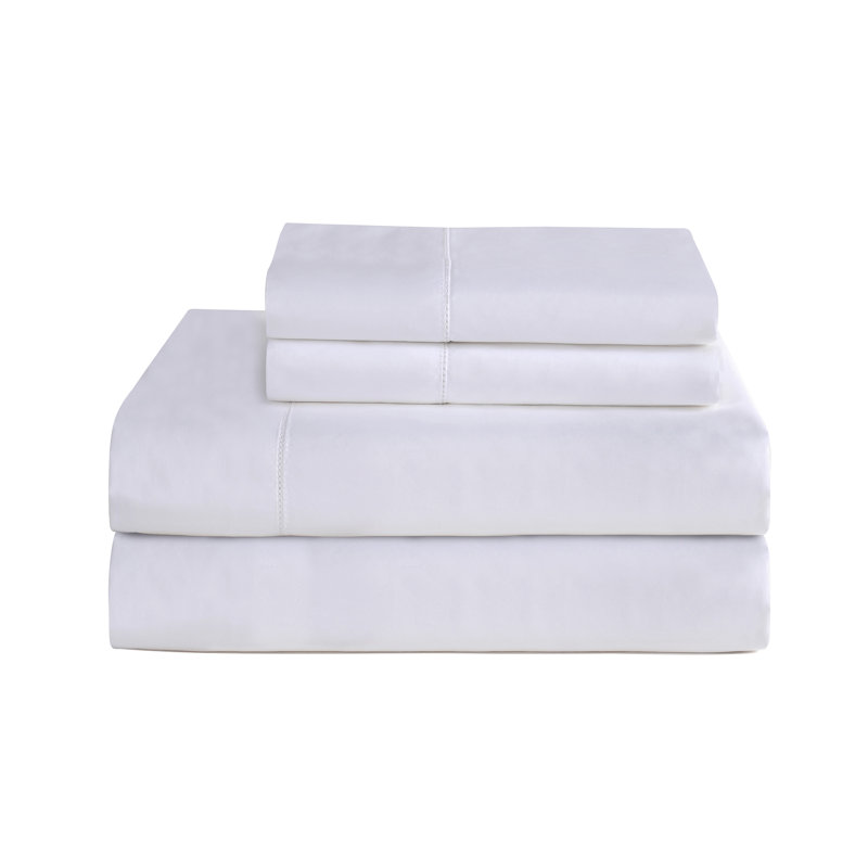 Ensemble de draps 100% satin de coton 800 fils 794 Pima Sateen, Grand, Blanc