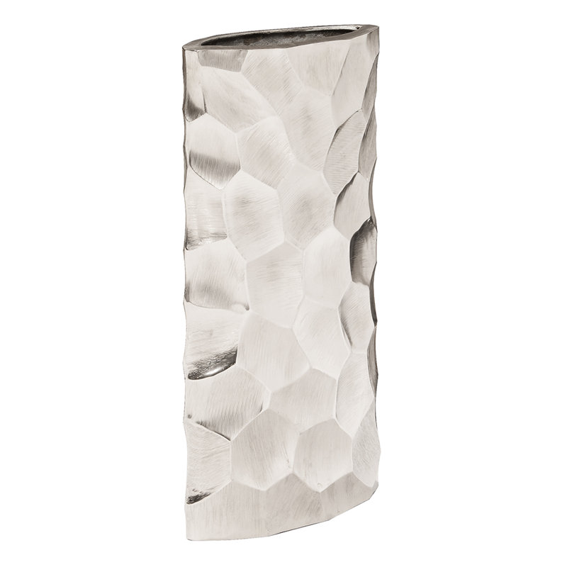 Bigby Metal Table Vase, 17.75" H x 9" W x 4" D, Bright Silver