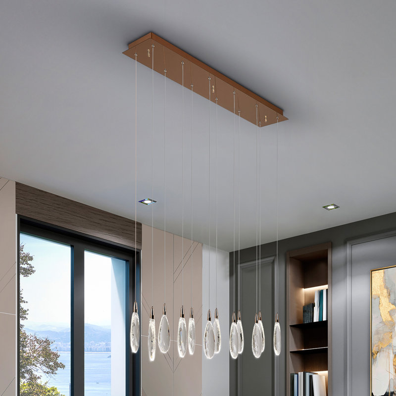 Rukhsona 12 - Light Rose Gold LED Pendant