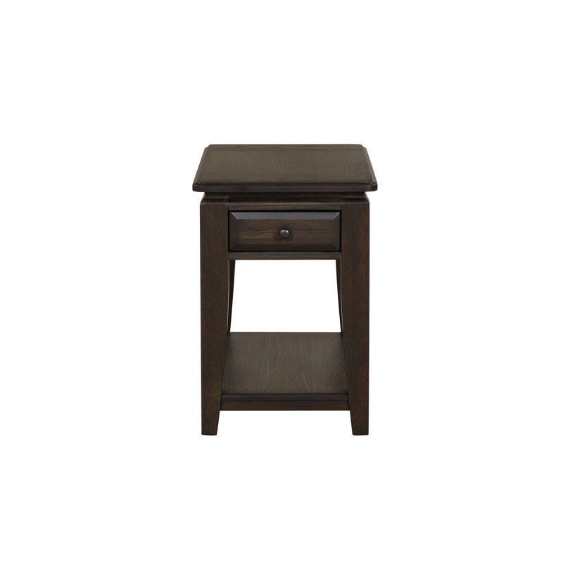 Mahogany Traditional Chairside Table W/ Storage
