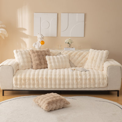 Faux Rabbit  Sofa Slipcover