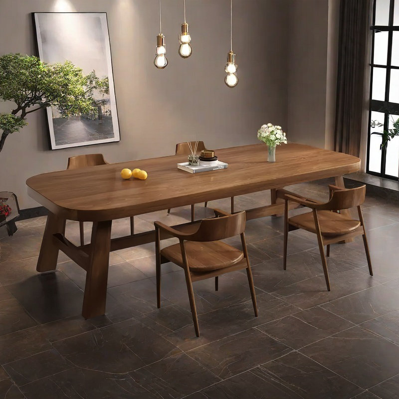 Modern Simple style dining table and chair, 29.5"H x 70.8"L x 31.4"W