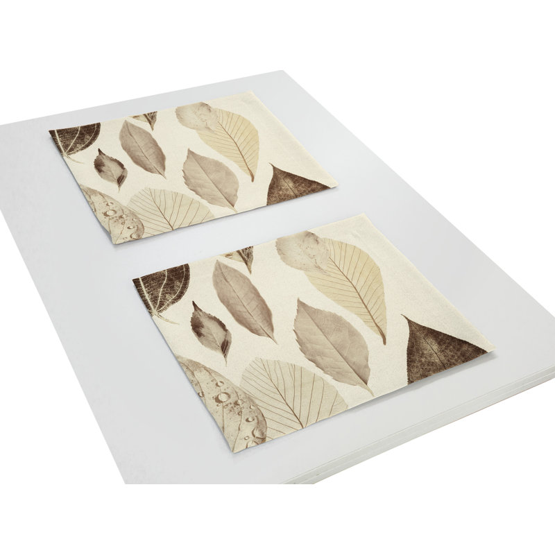 Poppy Polyester Floral Rectangle Placemat, Cream