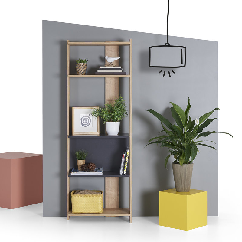 Futral Bookcase, (4 Shelves) 65" H x 23.2" W x 10.6" D