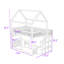 Lit superposé Wood House avec DEL et tablette et garde-corps-1091851088