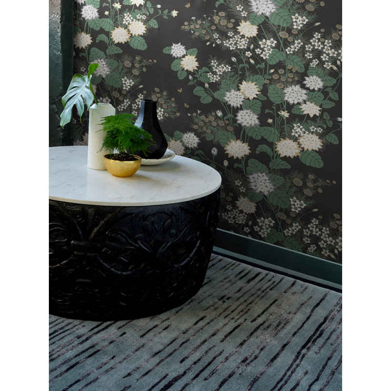 Abstract Area Rug in Charcoal, Rectangle 3'11" x 5'11"
