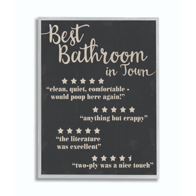 «Best Bathroom Five Star», reproduction d'art textuel sur toile
