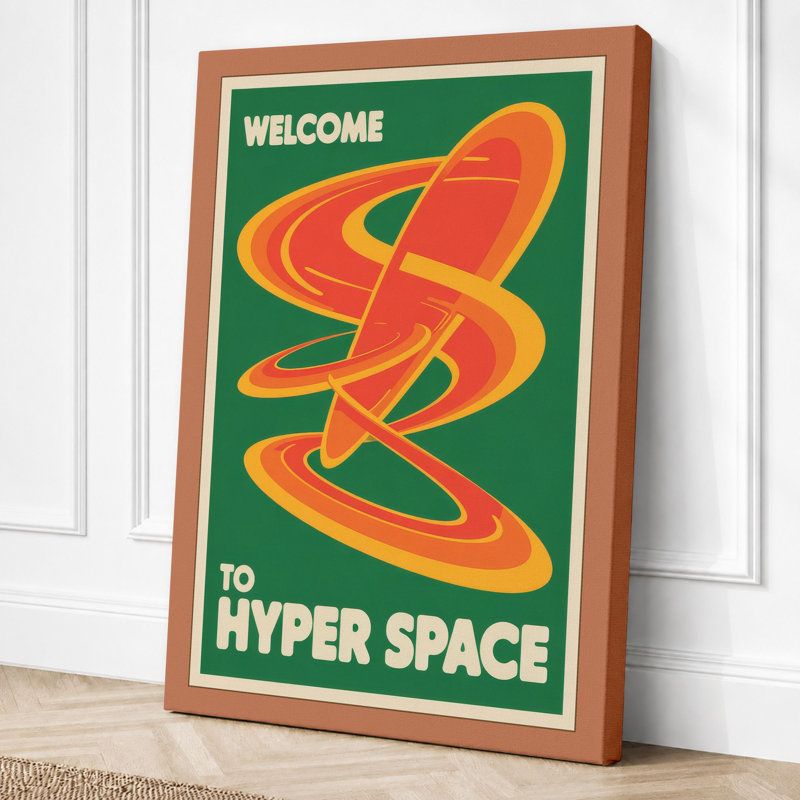 Welcome to Hyper Space Retro - Wrapped Canvas, 18x12 - 45.7 x 30.5 cm, Terracotta Border