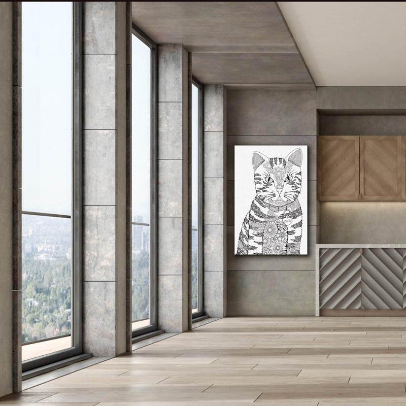 «Miaow» par Hello Angel, art mural sur toile, 18 po x 26 po, H 60 po x l 40 po x P 1,5 po