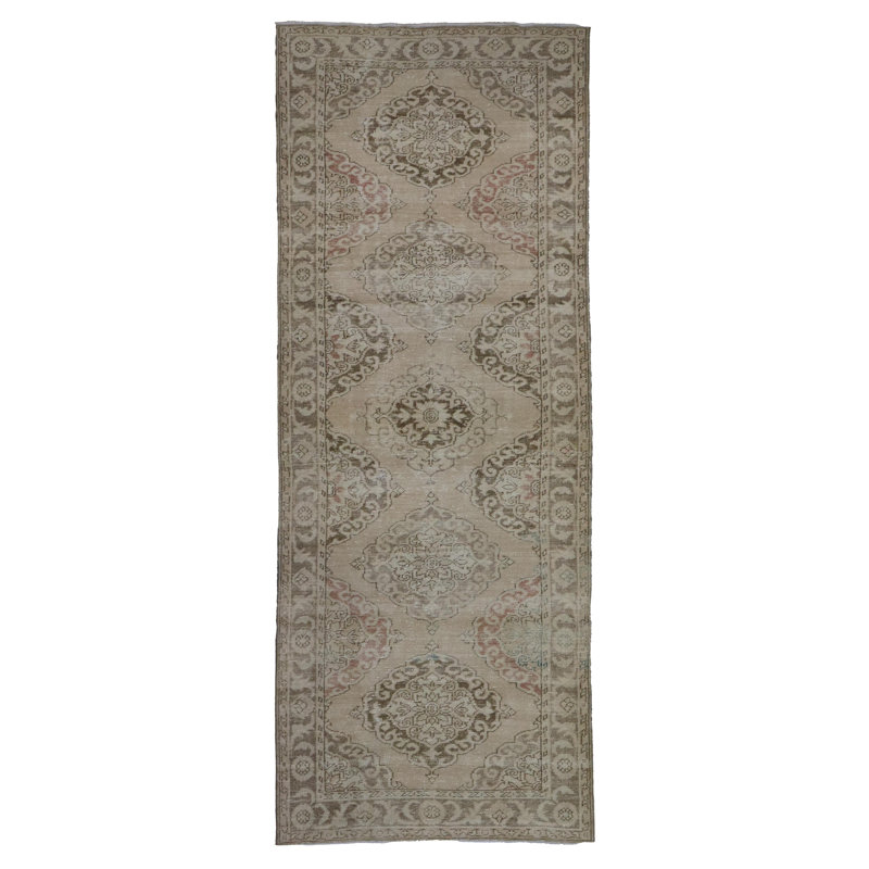 Tapis unique brun, beige et taupe 4 pi 5 po x 11 pi 9 po Sille
