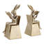 Serre-livres décoratifs en forme de lapin pour la maison et le bureau - Serre-livres animaux modernes pour une touche d'élégance sur une étagère ou un bureau - Lot de 2, 12,5 cm, doré
