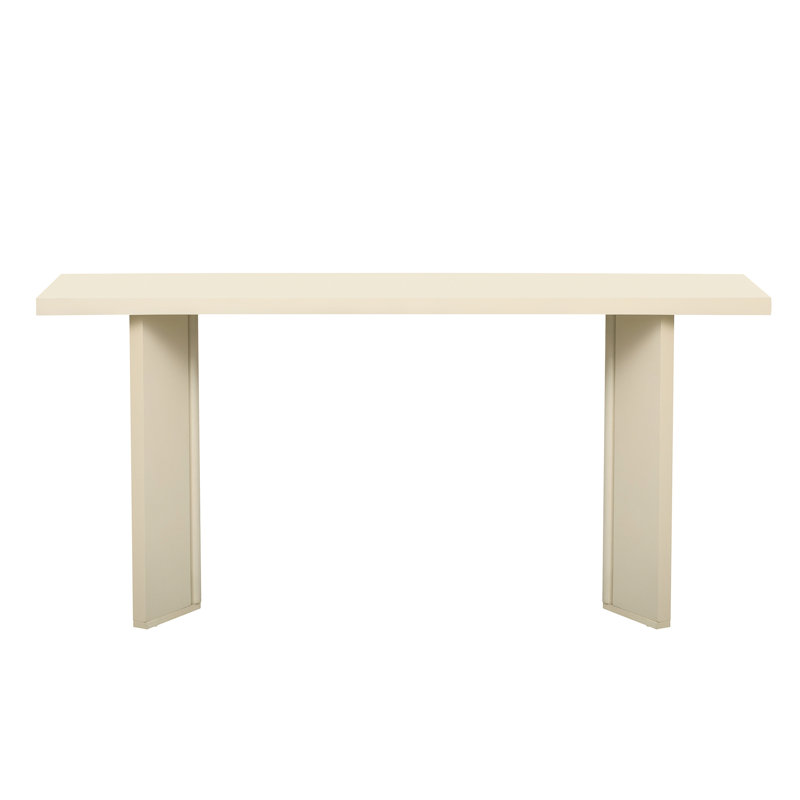 Stylish Console Table With Pine Veneer And Geometric Legs,Suitable For Living Room, Study And Dining Room, Beige