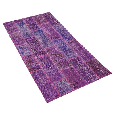 Modern Kabishayan Handmade Purple Geometric Area Rug