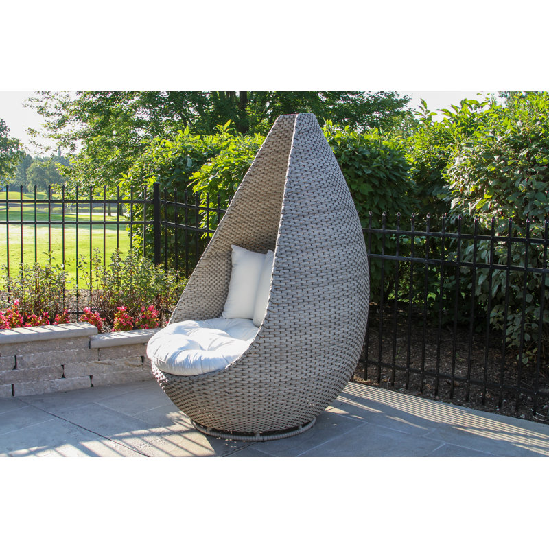 Grey Wicker Cuddle Chair
