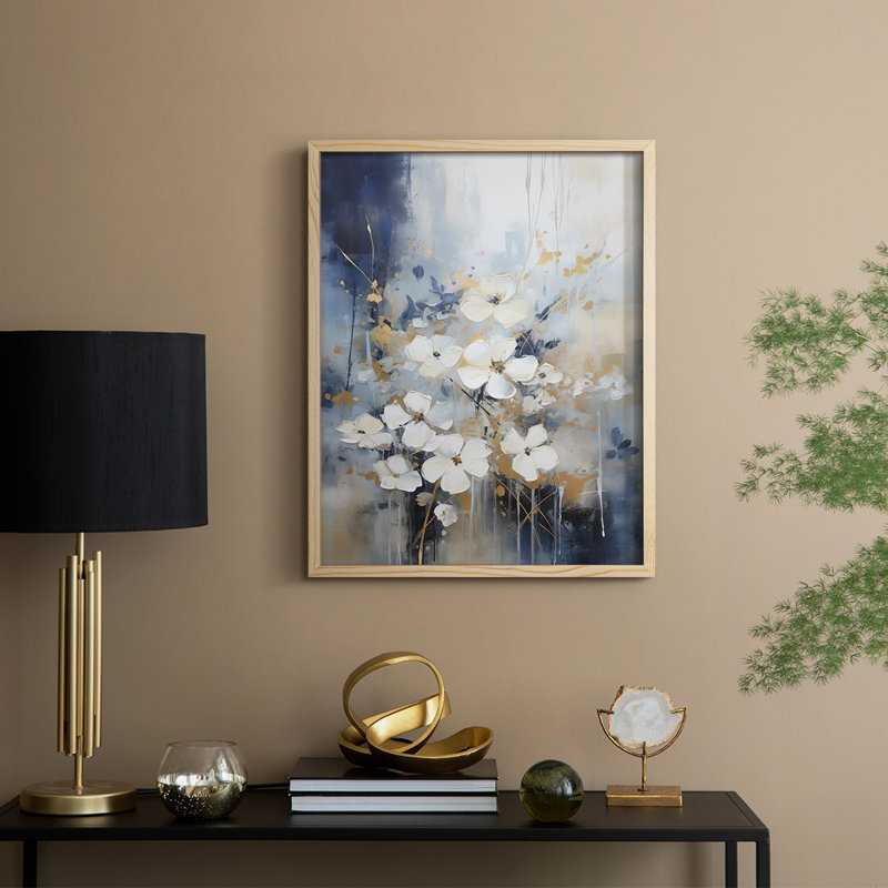 Reproduction encadrée FLORAL Series CCCCX - bois massif, H 15 po x l 12 po