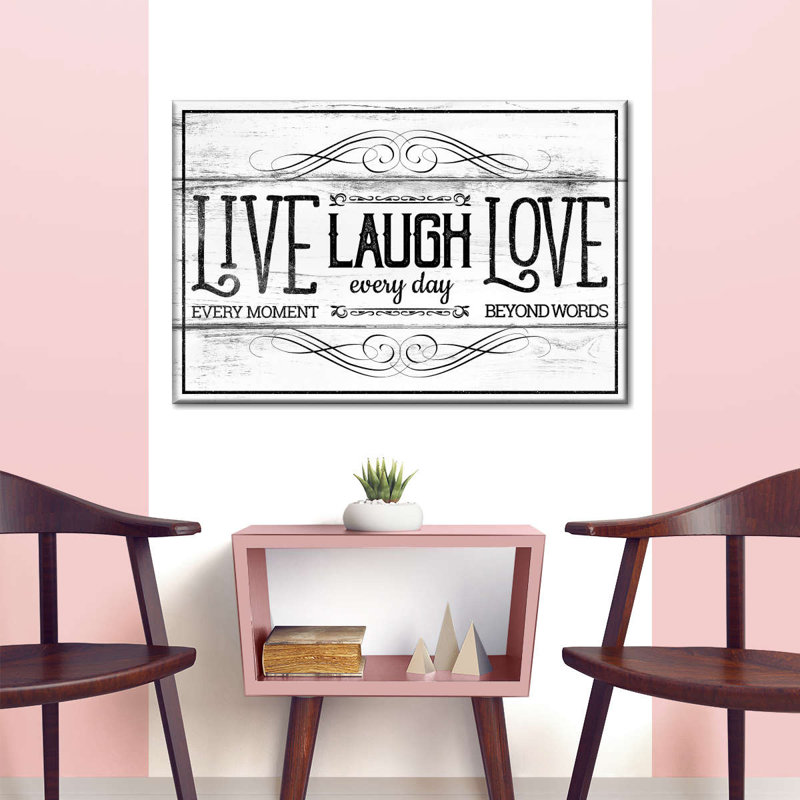 «Live Laugh Love Everyday» sur toile, H 16 po x l 24 po x P 1,25 po