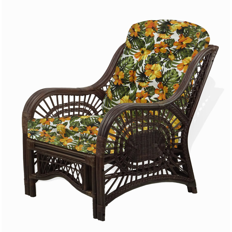 Lillebonne Upholstered Armchair, Green/Yellow Tropical