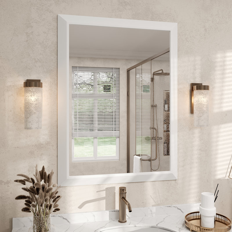 Miroir de meuble-lavabo mural Molly, 32 po x 24 po, Blanc