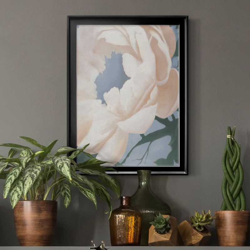 FLORAL STUDY I, toile encadrée de qualité supérieure - prête à être accrochée, Toile avec cadre noir