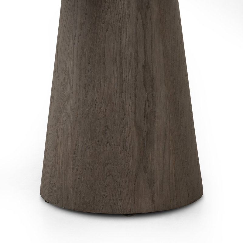 Table de salle à manger Emelun, 30" H x 42" W x 42" D, Marbre blanc / chêne foncé vieilli