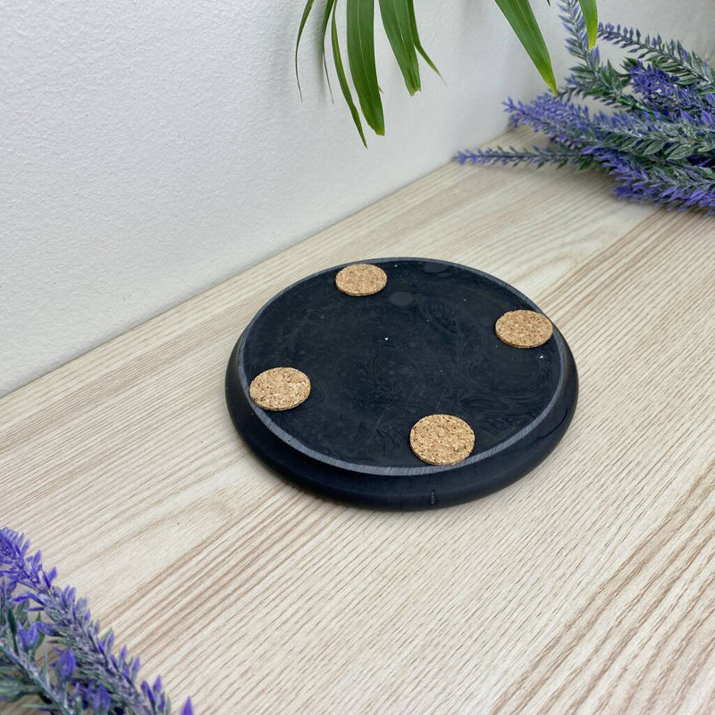 Round Trinket Tray Dish, Black/White