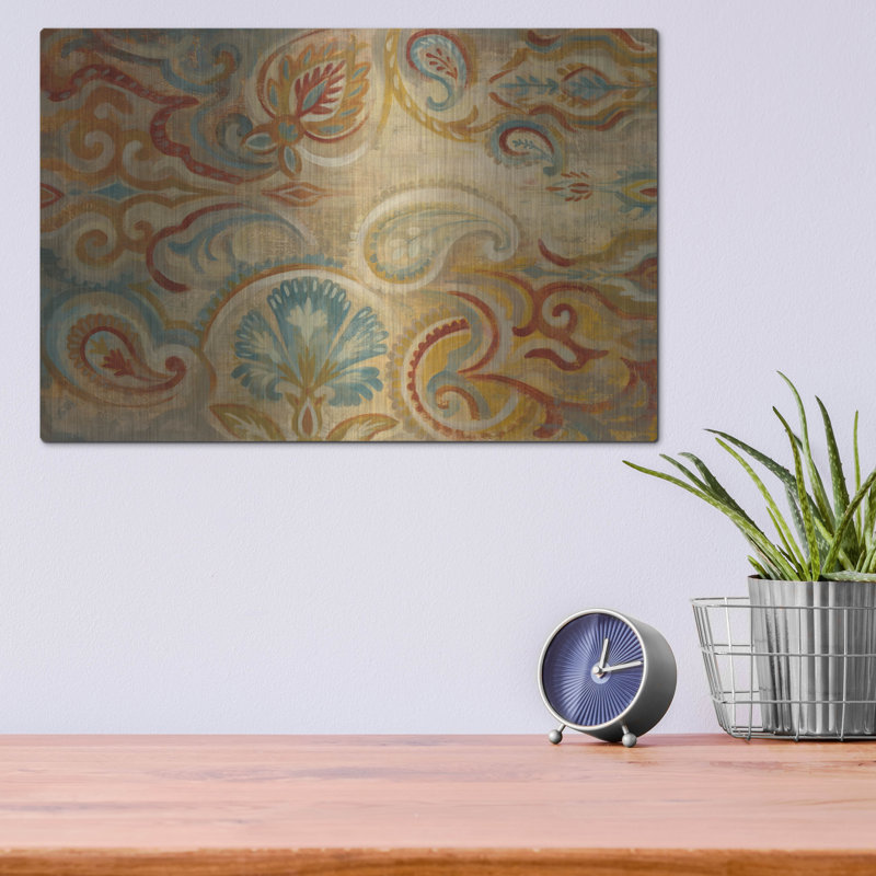 «Antique Paisley» par Silvia Vassileva, mur en métal, H 12 po x l 16 po