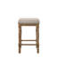 Ensemble de 2 tabourets de comptoir traditionnels avec finition chêne, assise en tissu beige et garniture cloutée pour un repas confortable