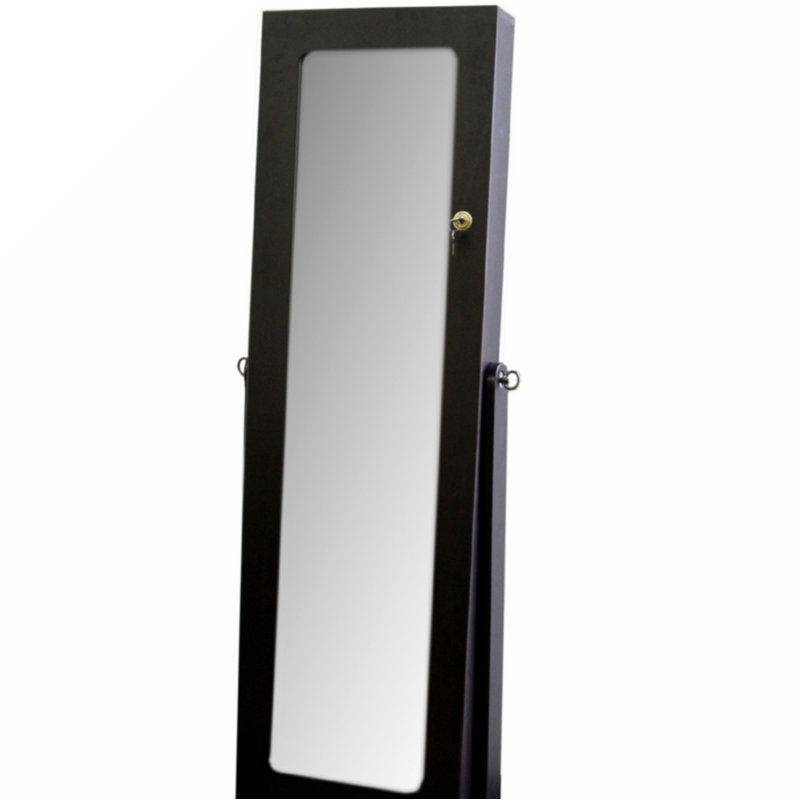 Miroir sur pied de 57 po de hauteur, finition brun espresso, forme rectangulaire