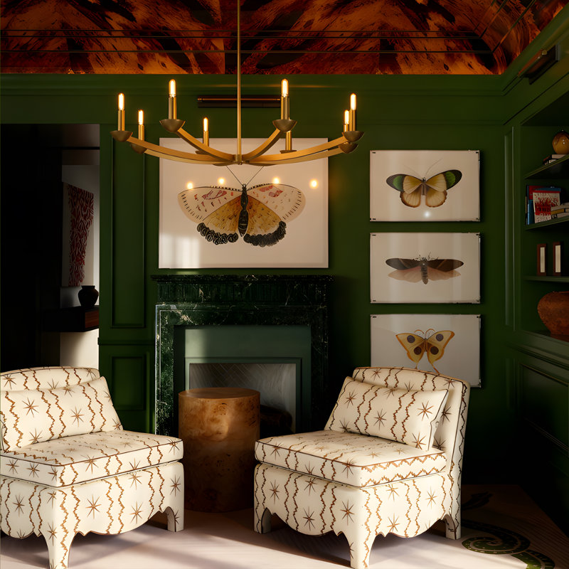 Goldie Chandelier - 8-Light - Lacquered Burnished Brass, Lacquered Burnished Brass