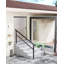 Ensemble de 2 rampes d'escalier extérieures réglables à 6 marches, barre de sécurité antidérapante en aluminium noir mat et fer, trousse d'installation complète pour 1 à 6 marches pour le porche, la terrasse et le jardin-130785551