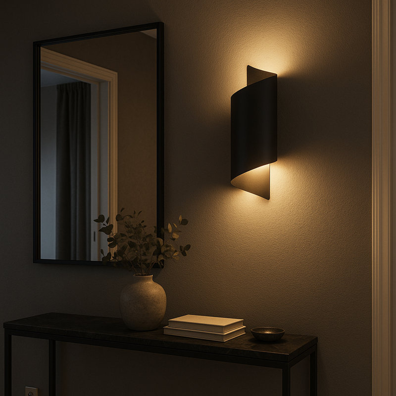 Montarello Steel Modern LED CCT Wall Light, Matte Black