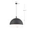 Luminaire suspendu en forme de dôme à 1 lumière Archibald-64113582-64125949