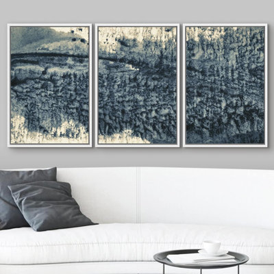 «Black and White Grunge Ink Collage», 3 pièces sur toile