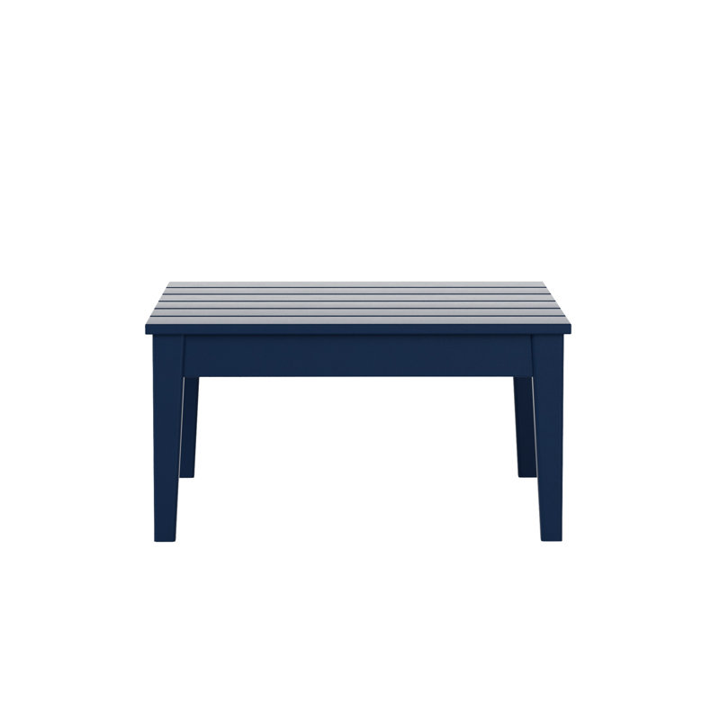 Joubert Outdoor Square HDPE Coffee Table, Navy Blue