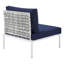 Ensemble de canapé modulaire en aluminium à tissage panier en tissu 8 pièces Harmony par Modway-58125772-58125773